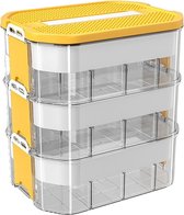 Boîte de rangement pour enfants avec couvercle, 3 niveaux de blocs de construction, boîte de rangement, boîte à jouets, boîte de tri pour LEGO, boîtes empilables pour enfants