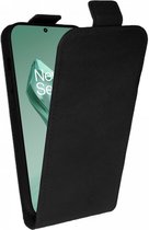 Rosso Element Verticale Flip Case Geschikt voor OnePlus 12 | Portemonnee Book Case | Hoesje met Pasjeshouder | Magneetsluiting | Twee Pasjes | Zwart