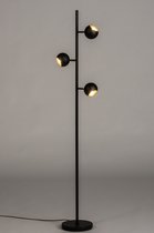 Lumidora Vloerlamp 74113 - DUNK - 3 Lichts - G9 - Zwart - Goud - Metaal