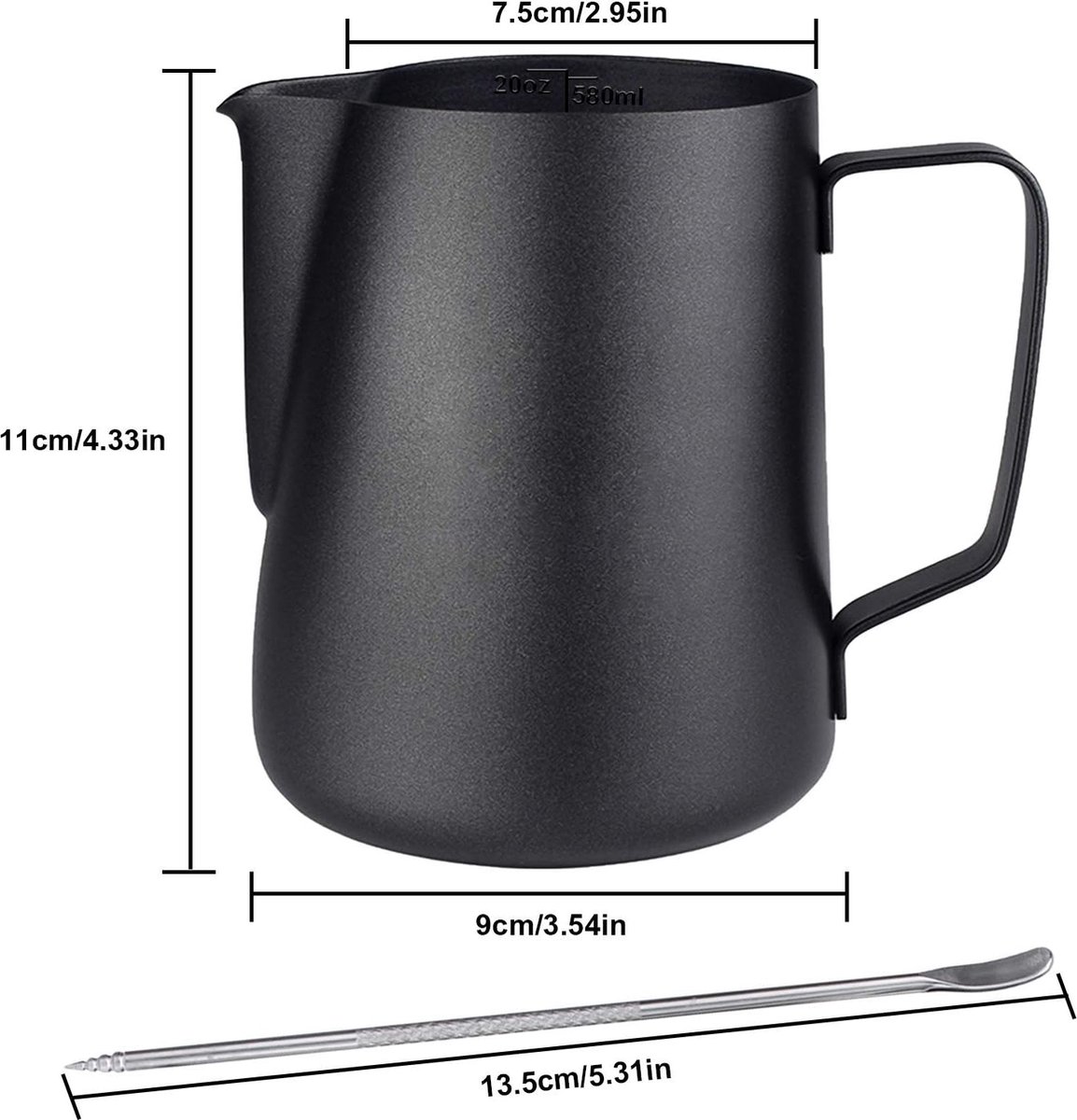 Xavax Barista Melkkannetje 600 ml Latte Art Pen RVS