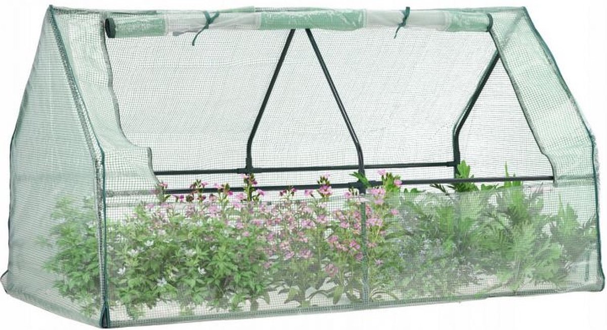 Garden Line Tuinkas met gaas 180 X 92 X 90 cm Groen Moestuin Foliekas voor Gewassen en tomaten Hobbykas