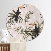Toucans cercle mural | Forex | Ø 60 cm | Système de suspension inclus