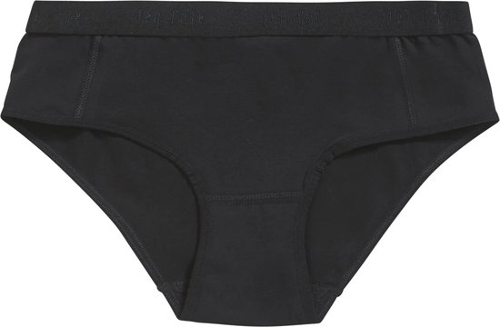 Een zwart hipster broekje met Ten Cate logo op de tailleband.