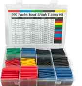Kortpack - Assortimentbox krimpkousen - 560 Stuks in een verpakking - Verschillende kleuren en maten - (098.0524)