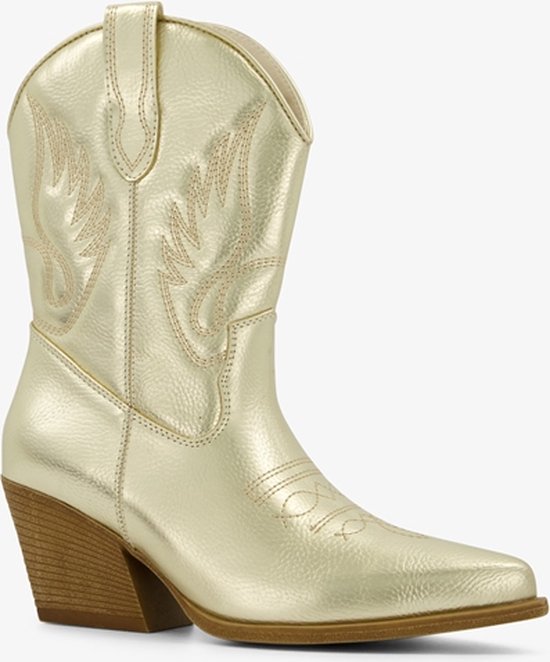 Blue Box dames cowboy western laarzen goudkleurig - Maat 40