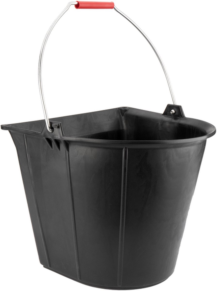 Bellota rubberen platte emmer 13 liter met metalen hengsel - De ideale klus emmer