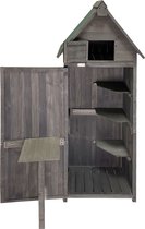 Lendo Online Gereedschapsschuur - Gereedschapskast - Tuinkast - Tuinschuur - Tuingereedschapskast - 74,5x50x180 cm - vurenhout - grijs