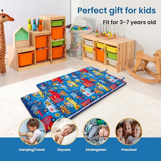 Sac de couchage dinosaure pour enfants, sac de couchage pour enfants avec kussen, sac de couchage 2 en 1 pour garçons et filles