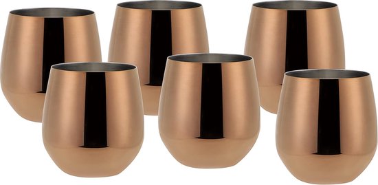 ECHTWERK 2-Delige champagne- en mousserende wijnglazen set, roestvrij staal, zilverkleurige uitvoering, 250 ml, 22,5 x 6,3 cm