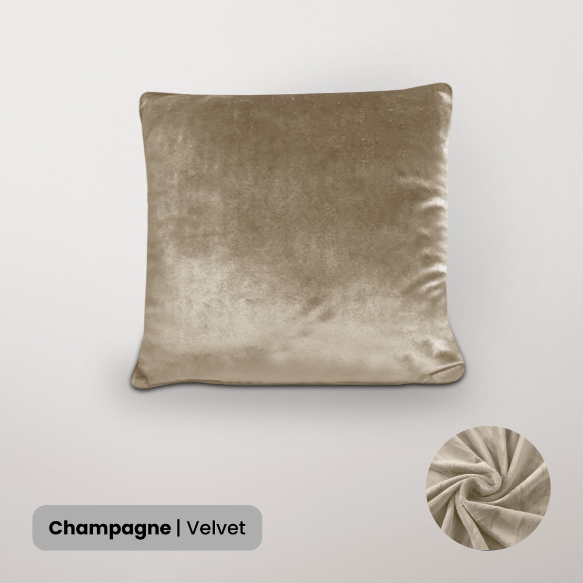BankhoesDiscounter Velvet Kussenhoes – 45x45cm – Champagne – Kussensloop – Kussenovertrek – Kussenhoes 45x45