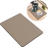 Absorberende mat voor keukenspoelbak, zuignapmat keuken, Diamond Block Kitchen sneldrogende mat, voor werkbladen en koffiezetapparaten (kakibruin)