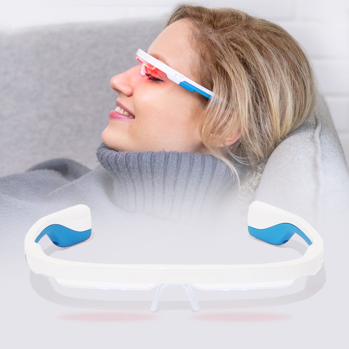 AYO+ lichttherapiebril - Ervaar de beste daglichtbril - Gebruiksvriendelijk en effectief alternatief daglichtlamp - Persoonlijke begeleiding via premium AYO-app (inbegrepen) - UNIEK: inclusief rood licht (670 nm) functie voor 'ooggezondheid' - ayo