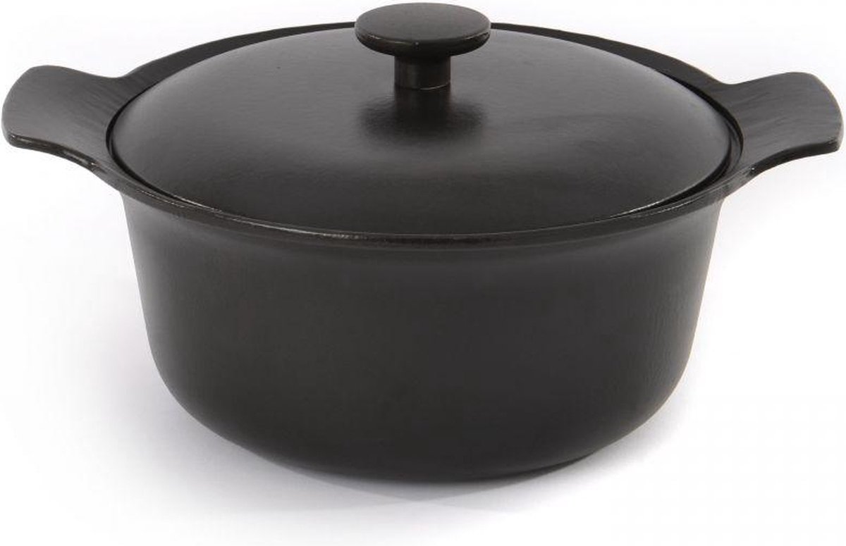 Kookpan met deksel 24 cm, Gietijzer, Zwart - BergHOFF | Ron