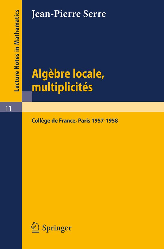 Algebre Locale. Multiplicites