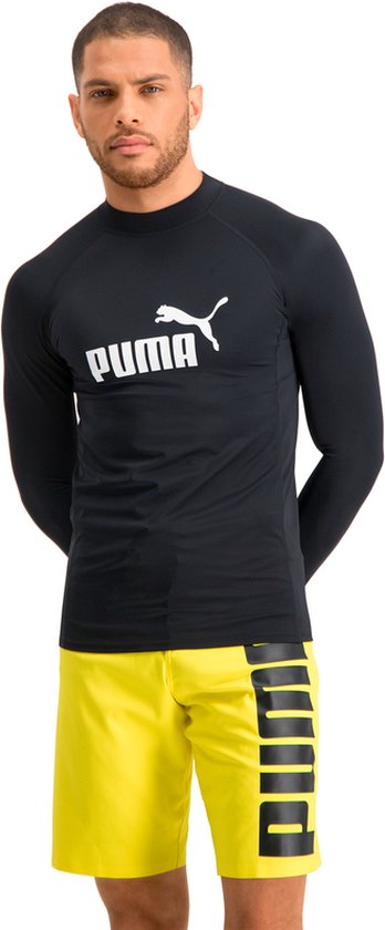 Puma Rash Guard Heren met Lange mouwen - UV shirt - Zwart - Maat L