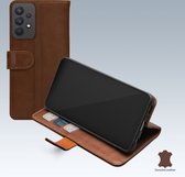 Mobilize Wallet - Telefoonhoesje geschikt voor Samsung Galaxy A32 4G Hoesje Echt Leer Bookcase Portemonnee - Bruin