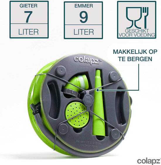 Colapz Opvouwbare Emmer en Gieter 9L - Jerrycan met Kraantje 7 tot 9 liter - Emmer met Deksel - Groen - BPA-vrij - 27 x 22 x 22 cm - Kamperen met Caravan en Camper in 2024 van Colapz — afbeelding 4