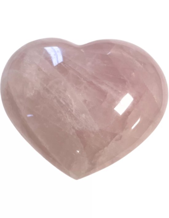 Roze kwarts edelsteen hart 300-400 gram