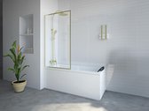 Pare-baignoire Shower & Design – Coloris Or – Style industriel – 80 x 140 cm – Verre trempé – BRADENTON L 80 cm x H 140 cm x P 1,92 cm