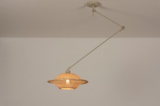 Lumidora Hanglamp 31228 - BAMBOO - E27 - Bruin - Beige - Naturel - Zand - Metaal - ⌀ 40 cm