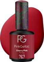 Pink Gellac 262 Cherry Pink Gellak 15ml - Glanzende Roze Gel Lak Nagellak - Gelnagels Producten - Gel Nails