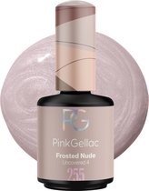 Pink Gellac 255 Frosted Nude Gellak 15ml - Glanzende Nude Gel Lak Nagellak - Gelnagels Producten - Gel Nails