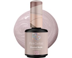 foto van Pink Gellac Gellak - 255 Frosted Nude 15ml - Nude Gel Nagellak met Shimmer Finish - Gellac - Gel Nagels Producten
