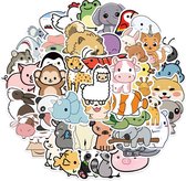 Jacey's TREASURES Leuke Dieren Stickers - Set van 50 Stuks - Schattige Animal Stickers voor Laptop, Koffer, Bullet Journal en Planner - Met Olifant, Koala, Tijger - Stickers Kinderen en Volwassenen - Decoratieve Stickers - Creatief - Knutselen