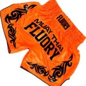 Fluory Muay Thai Kickboks Broek Neon Orange MTSF73 maat XXL