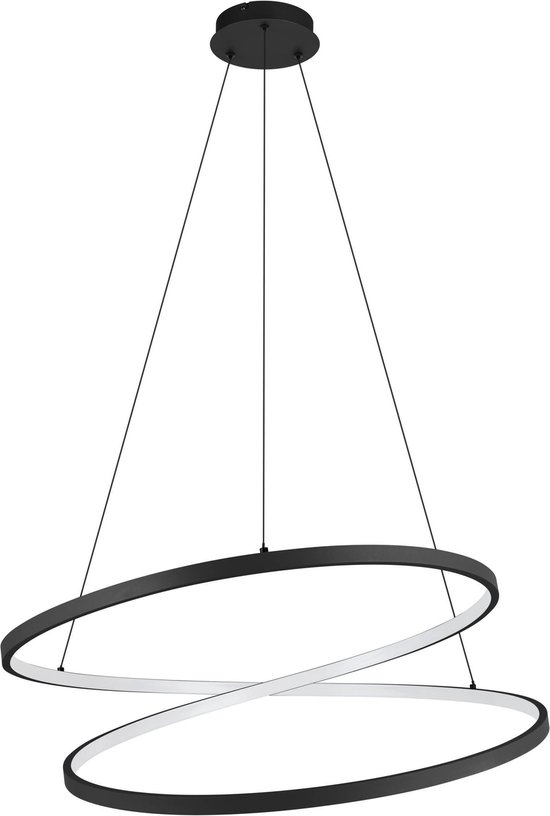 EGLO Ruotale Hanglamp - LED - Ø 70 cm - Zwart/Wit