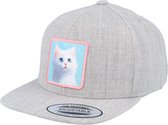 Hatstore- Kids Cute Kitten Patch Heather Grey Snapback - Kiddo Cap Cap