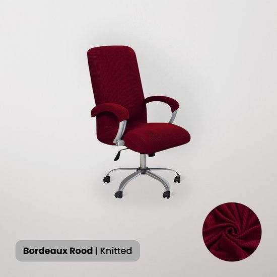 BankhoesDiscounter Bureaustoel Hoes – Bureaustoel Beschermer – Stoelhoezen – Bureaustoel – Knitted – Bordeaux Rood