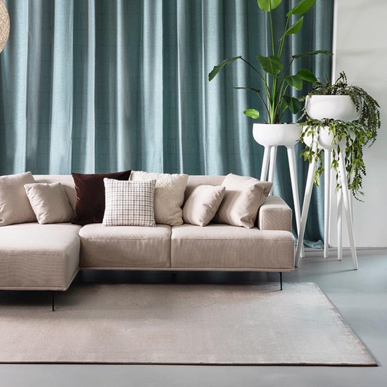 Mia's Teppiche Mosaix - Modern laagpolig tapijt voor woon- en slaapkamer, met contoursnit, geometrische patronen, geruit, beige, 240 x 330 cm