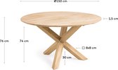 Kave Home - Table de jardin ronde Teresinha en bois de teck massif Ø 150 cm