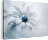 Artaza Tableau sur Toile Bloem Witte avec Ressorts Bleues - 60x40 - Décoration murale - Photo sur Toile - Impression sur Toile
