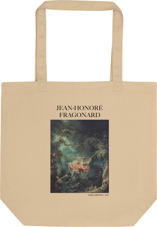 Jean-Honoré Fragonard 'De schommel' ("The Swing") Beroemde Schilderij Tote Bag | 100% Katoenen Tas | Kunst Tote Bag | Naturel