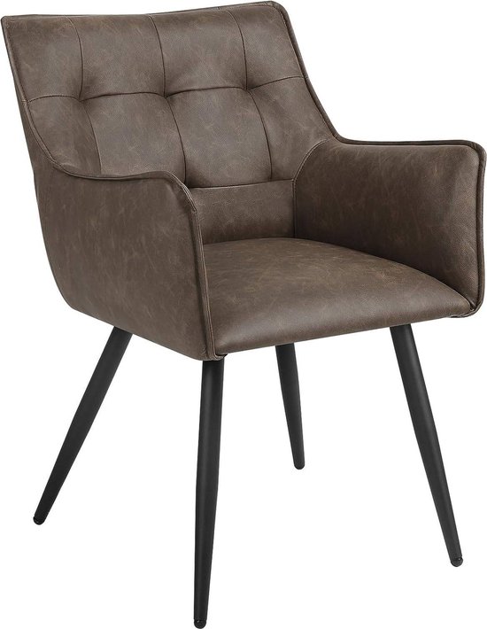 Rootz Eetkamerstoel - Ergonomische stoel - Comfortabele zit - Schuim met hoge dichtheid - Stevig metalen frame - Veelzijdig ontwerp - 57 cm x 80 cm x 57 cm