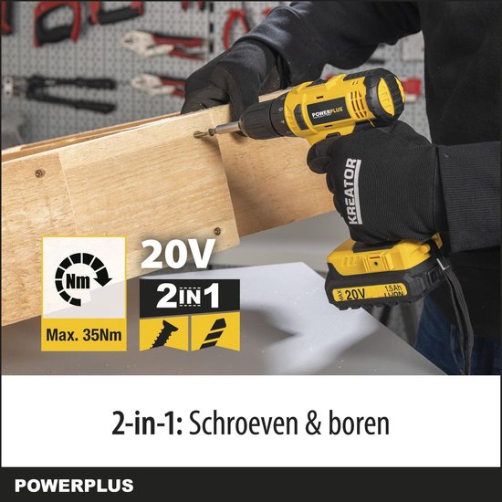 Powerplus schroefboormachine POWX00501 20V incl. koffer