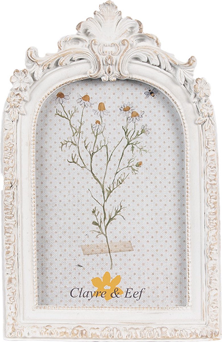 Clayre & Eef Fotolijst 10x15 cm Wit Polyresin