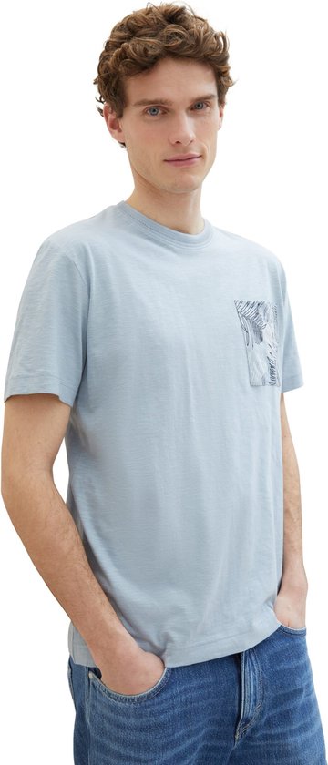 Tom Tailor Men-T-shirt--15159 Foggy Blu-Maat L