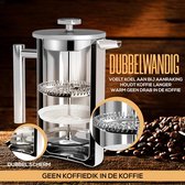 koffiezetapparaat- draagbare cafetière met drievoudige filters- hittebestendig glas met roestvrijstalen 1 Liter