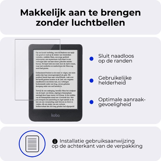 Hoesje Geschikt voor Kobo Clara BW Hoesje Luxe Bescherm Case Met Screenprotector - Hoes Geschikt voor Kobo Clara BW Hoes Book Cover - Grijs van Hoesje  — afbeelding 4