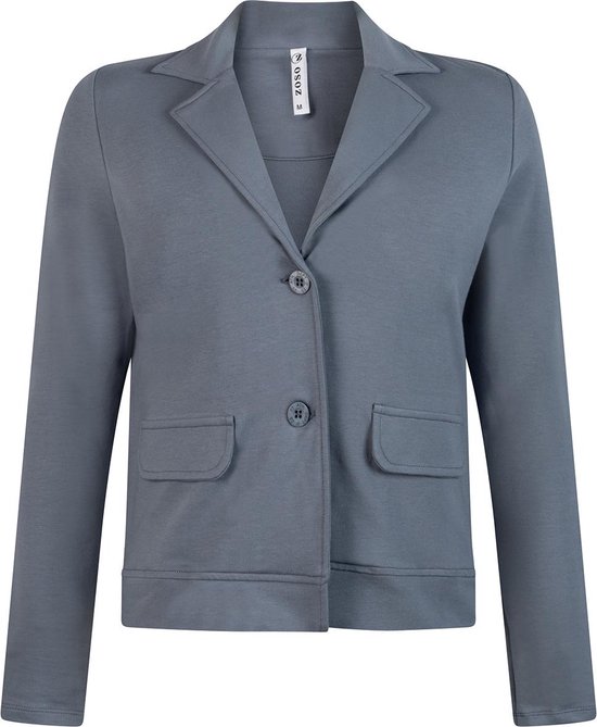 Zoso Blazer Glory Sporty Blazer With Details 242 1030 Greyblue Dames Maat - L