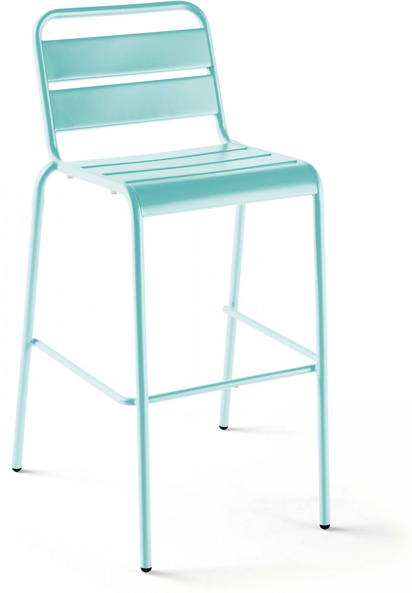 Oviala - Hoge tuinstoel van turquoise metaal - Palavas