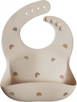 Bavoir bébé en silicone MUSHIE avec plateau de collecte | SALOPETTE | Bavoir Rainbow | Sans BPA | Lavable