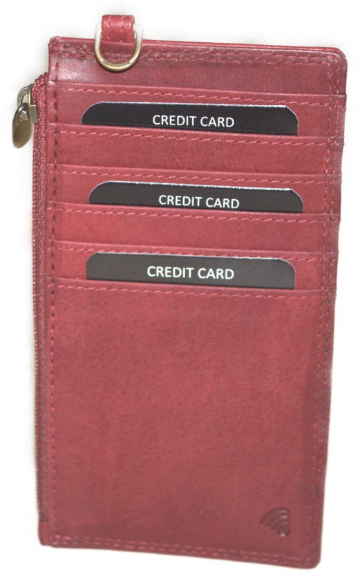 Creditcardmapje lang met rits 560NR rood