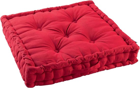 Vloerkussen Panama 60 x 60 x 10 cm rood - Luxe en comfortabel floor pillow