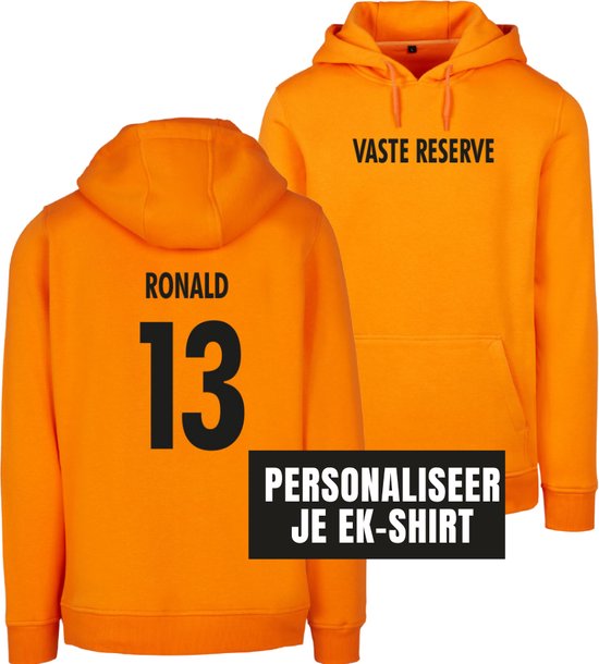 EK hoodie oranje XL - Gepersonaliseerd - Vaste reserve - soBAD. | EK 2024 | Unisex | Sweater dames | Sweater heren | Voetbal