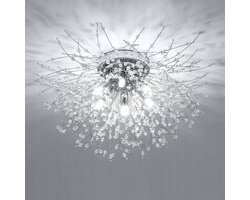 Plafondlamp - 50 cm - Groot - G9 - Kristalchroom Plafondlamp - Voor woonkamer, eetkamer, slaapkamer - Lichtbron niet inbegrepen