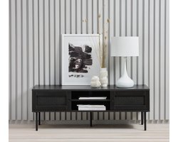 Tv-meubel Zwart - Melamine - 120x40x43cm - Tv-meubel Pensacola - Giga Living